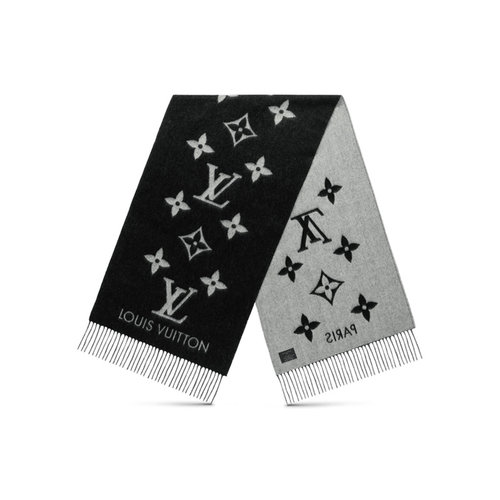 Louis Vuitton/路易威登Reykjavik羊绒男女同款灰黑色绒线围巾
