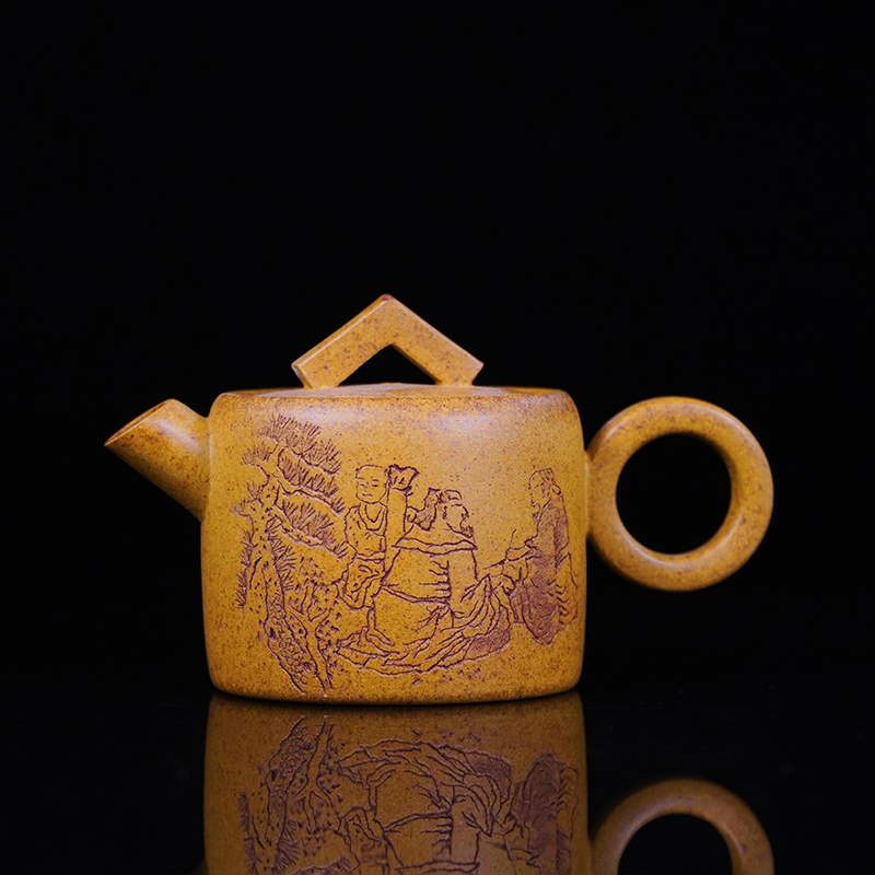 State Engineering Wu Teacher Section Clay Reduction Burning Geometric Hanwa Yixing Purple Sand Pot 230cc Pure Hand Deacon Photos-Taobao