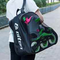 Roller skate storage bag childrens roller skating triangle backpack skates shoulder bag roller skating three-layer inline skate bag