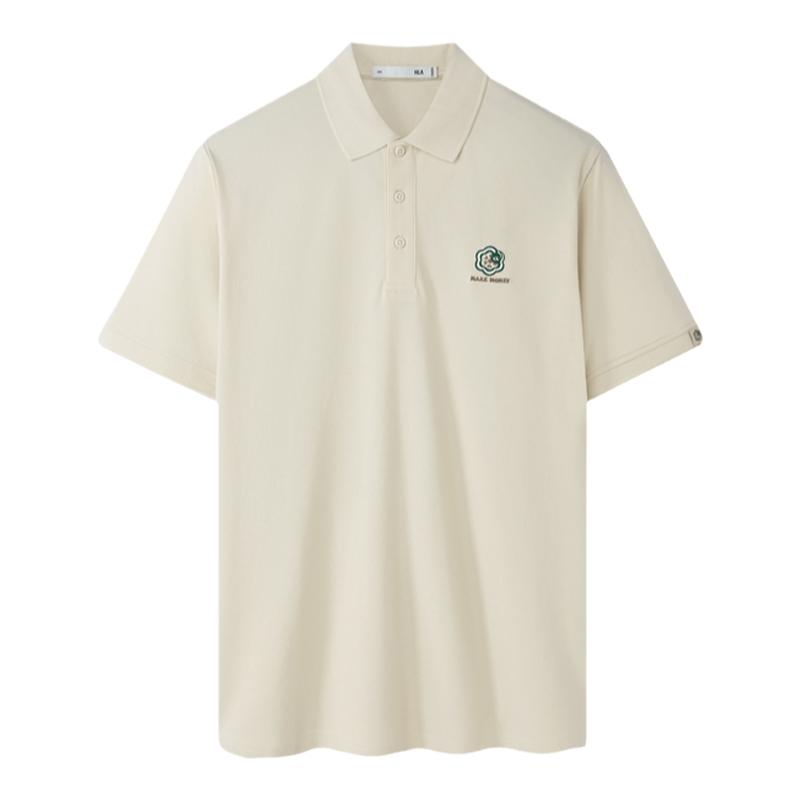 HLA/海澜之家蛇年贺岁短袖POLO衫25夏新凉感大码刺绣男士翻领短袖