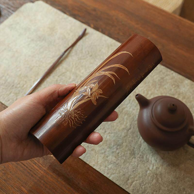 老煤竹天然雕刻竹茶则茶针茶勺套装赏茶荷茶拨分茶器功夫茶具配件