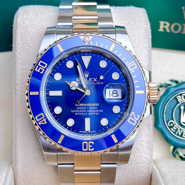 Box and Papers, 98% New】40Mm Rolex Submariner 116613lb Blue Submariner Automatic Mechanical Men's Watch, Two-Tone