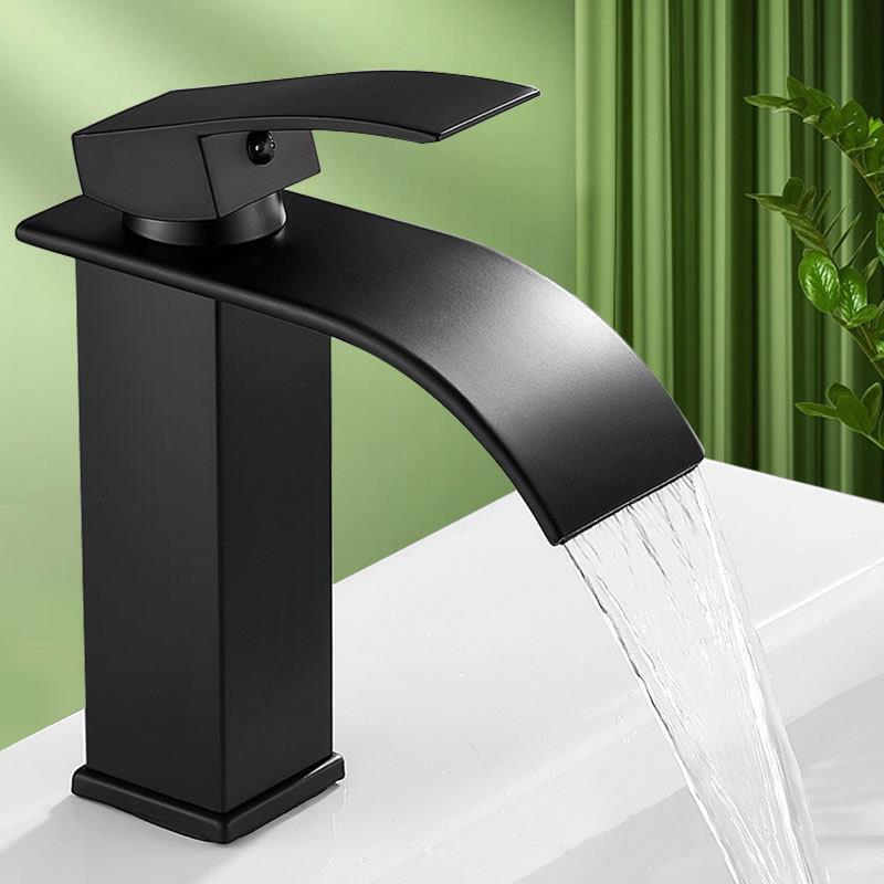 American-Style Black Waterfall Basin Stainless Steel Faucet for Bathroom Sink Waterfall Faucet