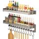 German Gunmetal Kitchen Spice Rack, No-Drill Wall-Mounted Multi-Layer Condiment Organizer, Multifunctional Storage Rack