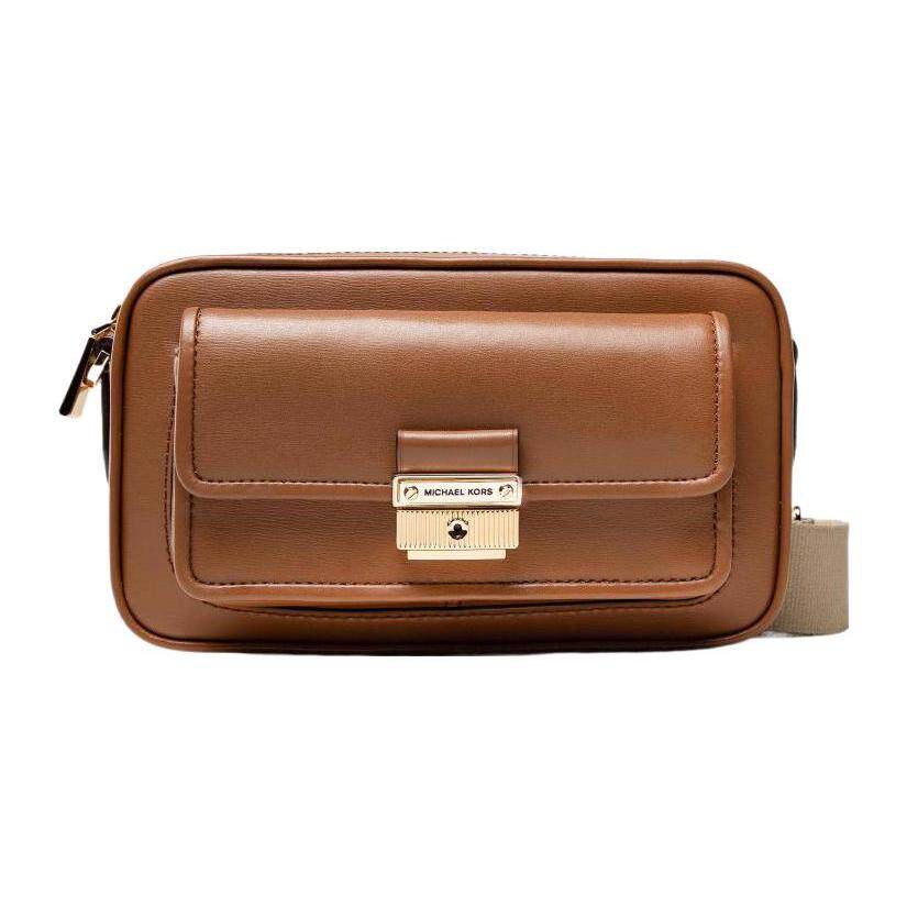 MICHAEL KORS MK Bradshaw 中号纯色皮革相机包 翻盖单肩斜挎包