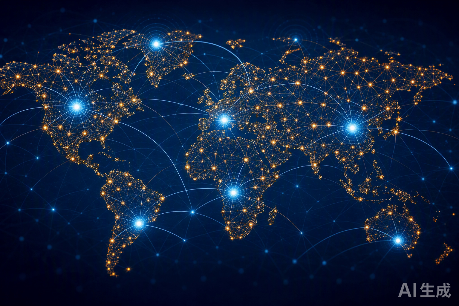 Map showing global and local network nodes