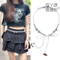 Woven belt womens ethnic style 2024 new bohemian niche design decoration with skirt waist chain rope