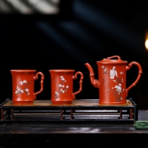 Rising Gradually Teacher Gu a senior engineer from the National High School raw mineral fish roe and vermilion mud 360-150CC pure handmade Yixing