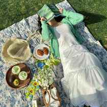 Outdoor picnic mat waterproof and moisture-proof thickened portable picnic camping beach mat with high appearance ins style picnic cloth trendy