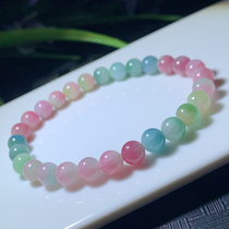 6 6mm natural cream body watermelon tourmaline bracelet for women 13 5g watermelon tourmaline bracelet 52332