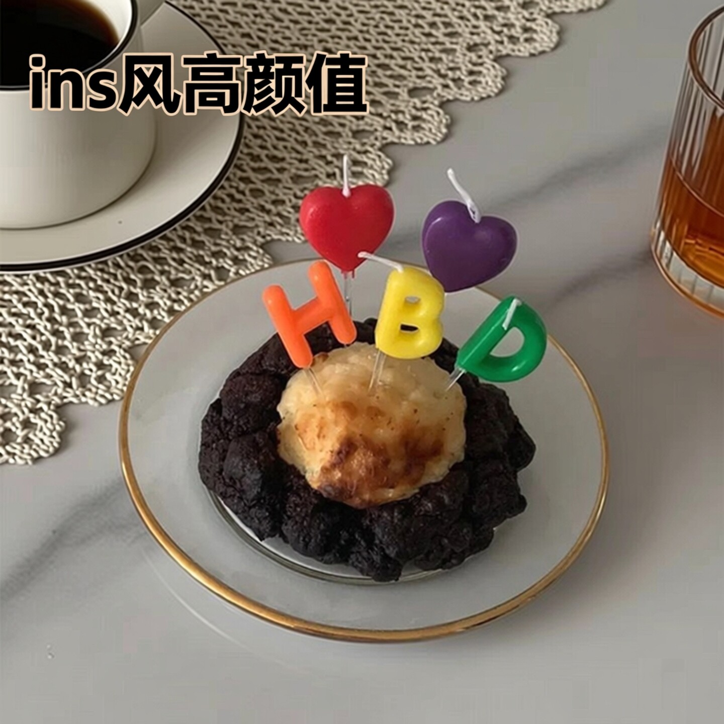 韩国ins彩色字母生日蜡烛糖果色卡通可爱蛋糕装饰甜品台布置派对