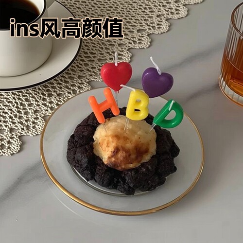韩国ins彩色字母生日蜡烛糖果色