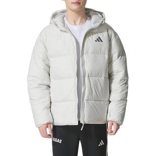 adidas 休闲户外保暖连帽羽绒服 男款