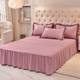 Korean light luxury cotton nude bed skirt four-piece set pure cotton embroidery girl's heart soft skin-friendly bed sheets and quilt cover bedding products