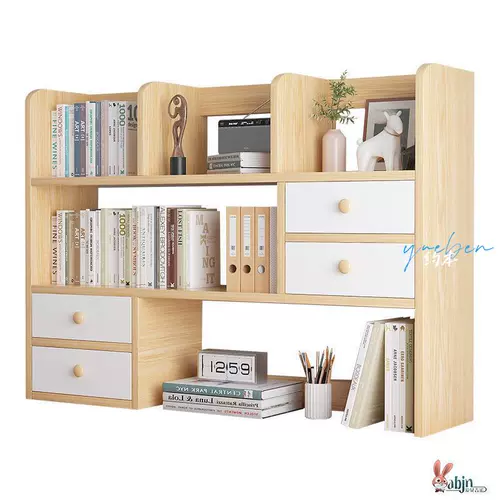 Настольная книжная полка для спальни, многослойная простая система хранения, книжный шкаф