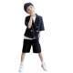 Boys summer suit two-piece birthday loose casual boy flower girl children's short-sleeved shorts breathable three-piece suit