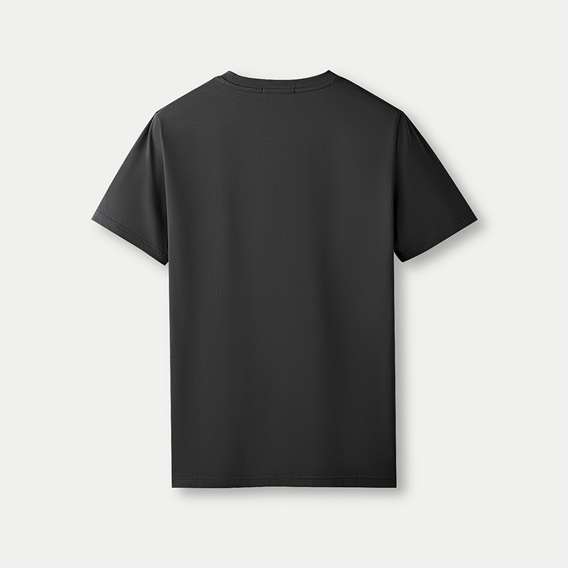 HLA/海澜之家山不在高短袖T恤2025春夏新刺绣秀场同款黑色短袖男
