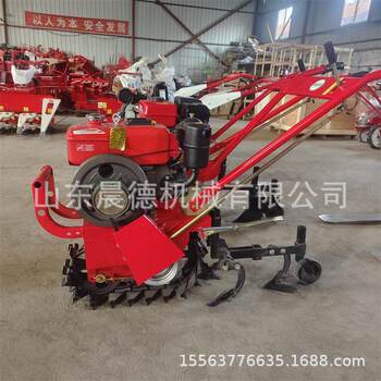 Portable plowing and trenching machine, small household chain-rail micro-tiller, farmland plowing and turning machine