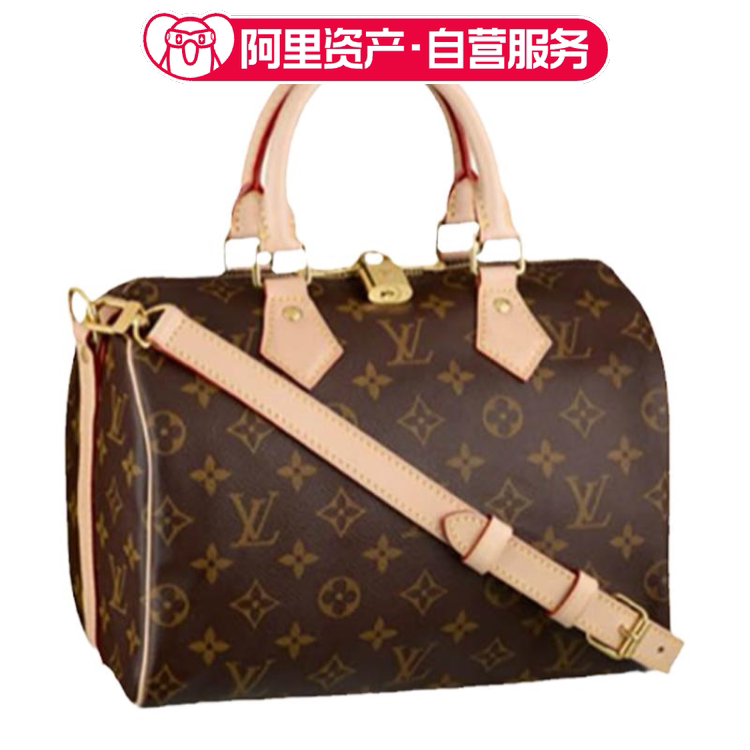 Brand New Lv Louis Vuitton Speedy25 Pillow Bag with Monogram Canvas Shoulder Strap for Women