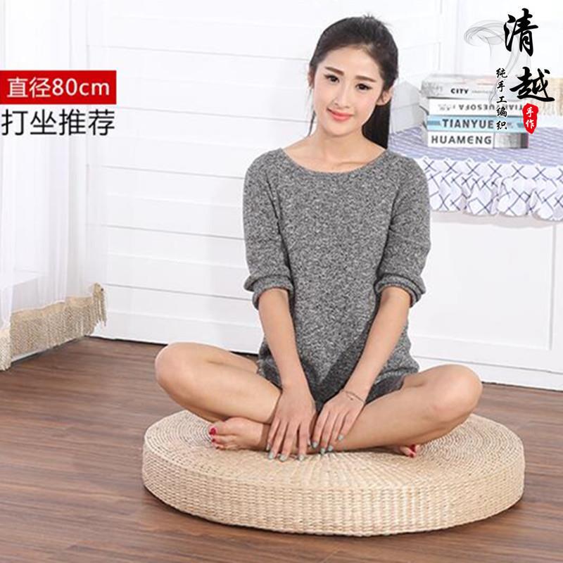 Round Woven Straw Cushion with Cover, Thick and Comfortable, Suitable for Meditation, Worship, and Yoga Round Woven Straw Cushion with Cover, Thick and Comfortable, Suitable for Meditation, Worship, and Yoga