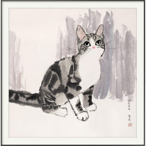 (Already framed) Signed limited edition print by Chen Qian (Meow Meow Mengmeng) a member of the Jiangsu Provincial Artists Association