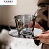 Glass Cup with Handle, Ins Style, for Home Use in the Living Room, Drinking Cup, High-End Feel, Milk Coffee Cup, Beverage Juice Cup