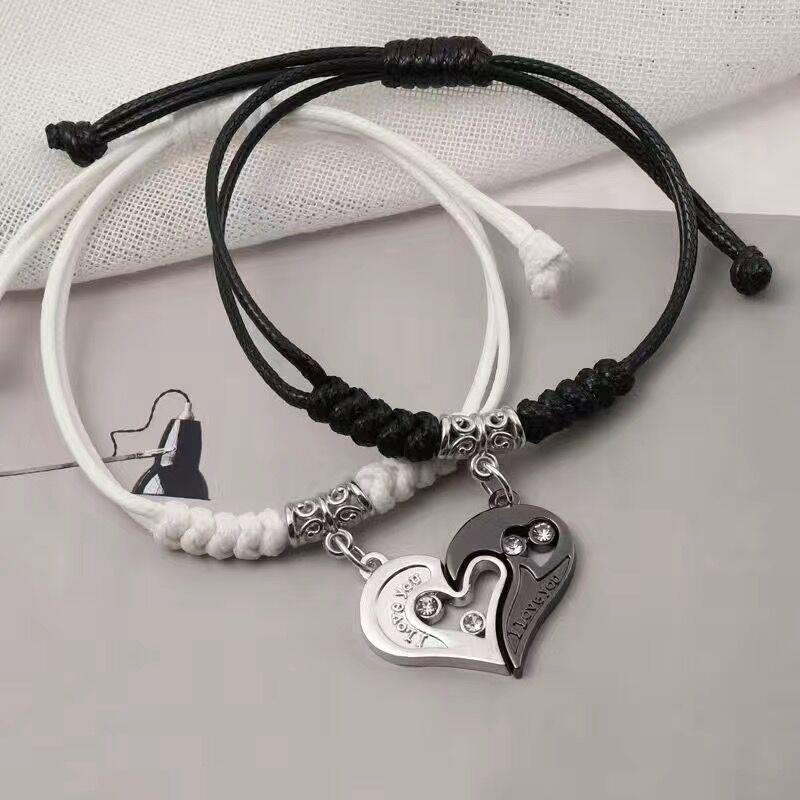 Couple Bracelets, a Pair of High-End Woven Bracelets, Good-Looking Student Party 520 Valentine's Day Gift for Girlfriend