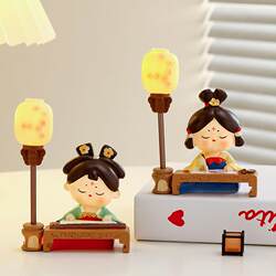 Xi'An Cultural and Creative Souvenirs, Ancient Style Tang Dynasty Lady Night Light Ornaments, Office Desktop Decorations, Gifts for Girls