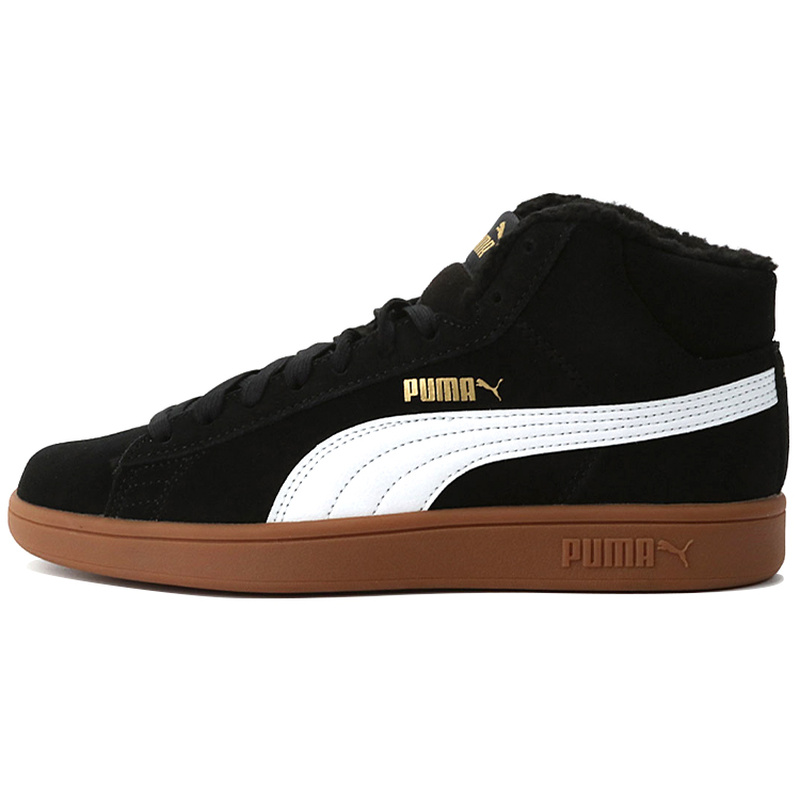 PUMA彪马 Smash v2 V2 Mid Wtr 织物二层牛皮人造革 冬季加绒