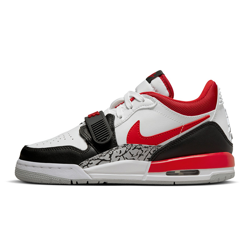 Jordan Legacy 312 Low 皮革 舒适运动  低帮 儿童篮球鞋 黑白红