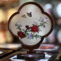 Suzhou embroidery pure hand embroidery chicken wing wood double-sided embroidery ornaments National Beauty and Heavenly Fragrance creative Chinese style craft ornaments