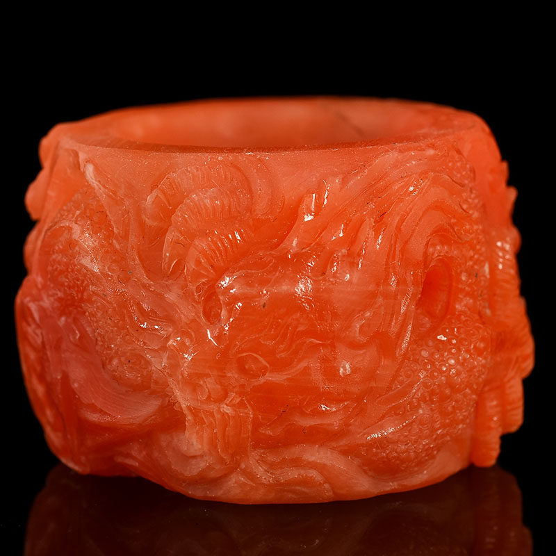 50 09 gr Paw Mountain bully Grand Su Artificial Sculptures Dragon Purchase of Four Seas South Red Manau Finger Ring