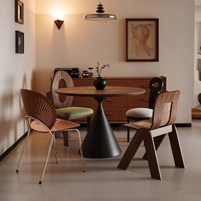 Laptop Stand, Bed Table, Dining Table, Chair, Designer Style Mermaid Key Shell Solid Wood Dining Chair for Home Dining Room