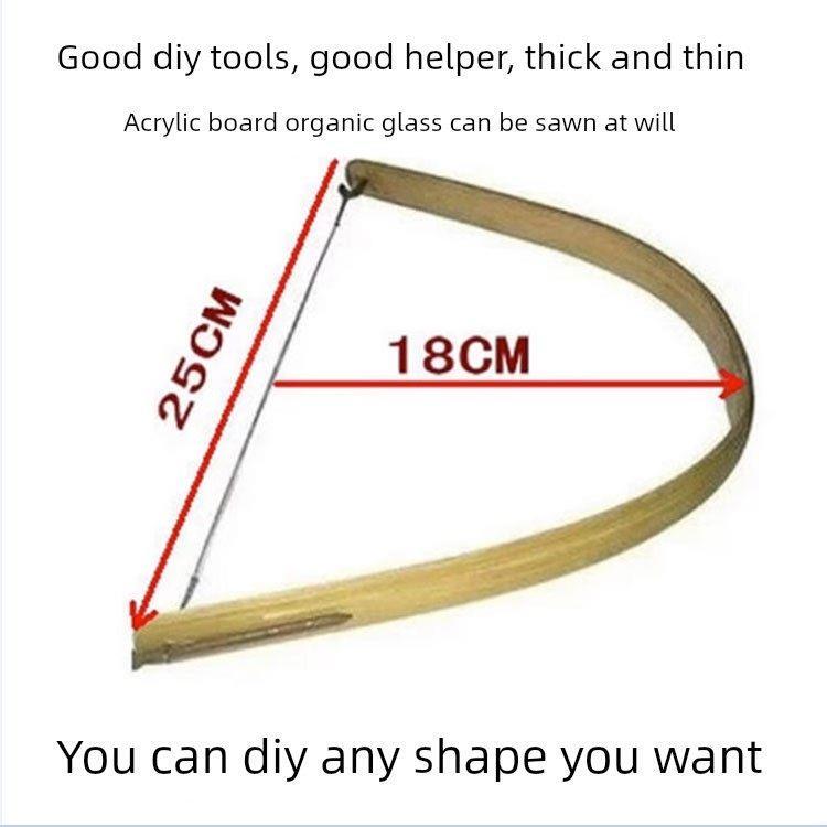 Acrylic Board DIY Wire Saw Plexiglass Small Handmade Curve Saw for Any Shape Bamboo Bow Saw