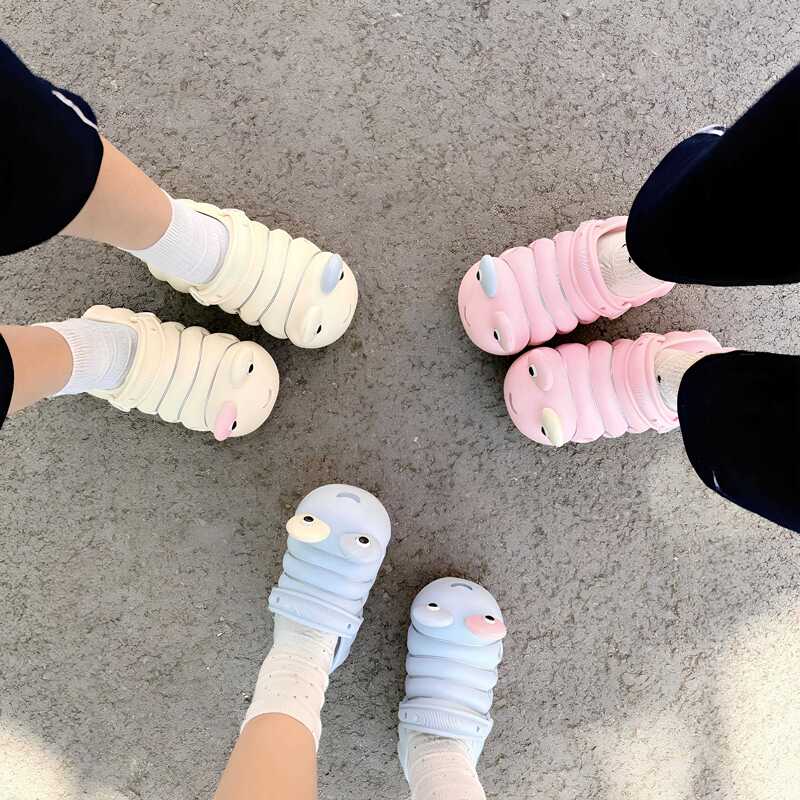 Dopamine Caterpillar Slippers 2026 New Model Funny Bug Closed-Toe Shoes Soft Sole Non-Slip Thick Sole Clog Slippers Dopamine Caterpillar Slippers 2026 New Model Funny Bug Closed-Toe Shoes Soft Sole Non-Slip Thick Sole Clog Slippers