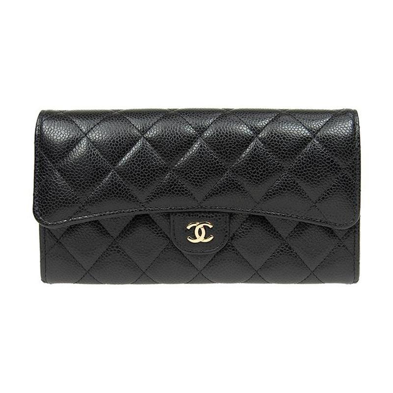 9.9 New Chanel/Chanel 23P Black Women's Card Holder Wallet in Textured Embossed Calfskin 9.9 New Chanel/Chanel 23P Black Women's Card Holder Wallet in Textured Embossed Calfskin