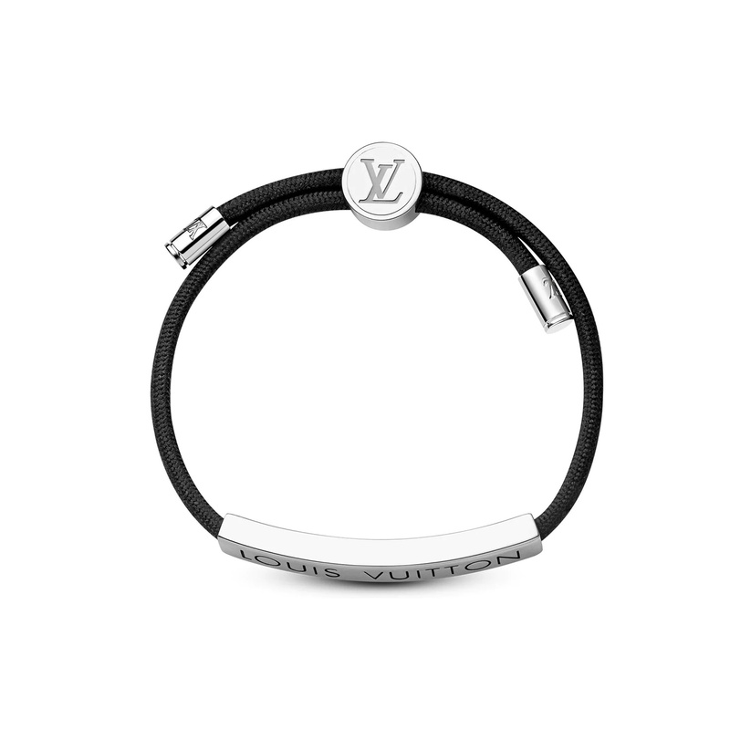 Louis Vuitton Lv Space Adjustable Brass Bracelet Men's Black