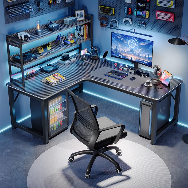 Laptop Stand Corner Gaming Desk Computer Desk Desktop Home Double Desk Bookshelf Integrated Desk Bedroom Corner Laptop Stand Corner Gaming Desk Computer Desk Desktop Home Double Desk Bookshelf Integrated Desk Bedroom Corner