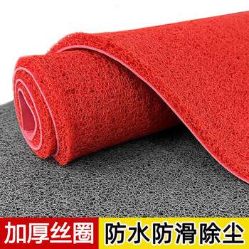 Pvc wire loop carpet non-slip foot mat entry door plastic red thickened floor mat outdoor welcome dust removal door mat