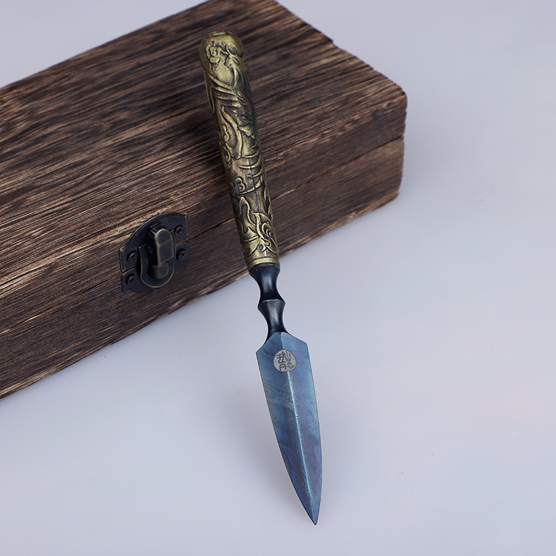 Thousands Ancient Phoenix Bronze Handle Tea Sword Cheng Fen Non-Heritage Culture Prized Tea Knife Tea Road Home Tea Set Unopened Blade