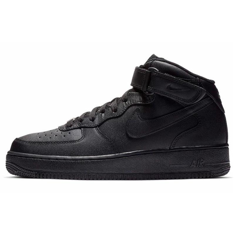 Nike Air Force 1 07 魔术贴 中帮 板鞋 男女同款 纯黑