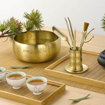 I9ek kung fu tea set accessories brass tea ceremony six gentlemen set collection tea set six gentlemen tea brewing tool tea clip