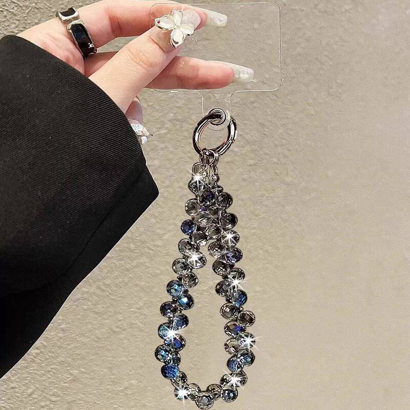 Car Key Pendant, Luxurious and High-End, Crystal Glass Beads, Hand-Held Chain, Wrist Lanyard Buckle, Bag Ccd