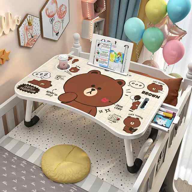 Foldable Small Bed Table, Lazy Computer Desk, Dormitory Student Study Writing Desk, Home Bedroom Floor Desk