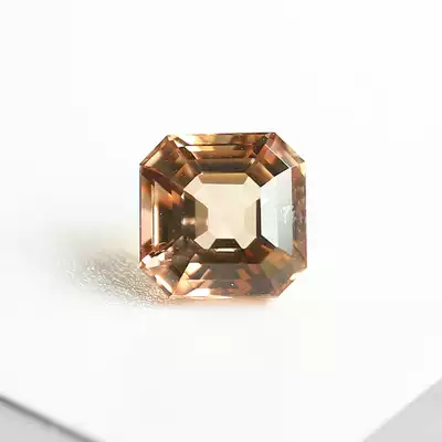 3 36 carat natural tourmaline bare stone Light orange square Ascher cut clean fire color flash men and women
