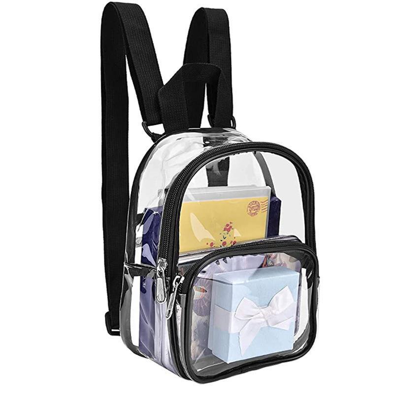 Amazon Pvc Transparent Backpack Mini Portable Student School Bag Outdoor Stadium Visible Backpack in Stock Amazon Pvc Transparent Backpack Mini Portable Student School Bag Outdoor Stadium Visible Backpack in Stock