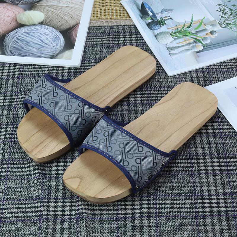 Creative Non-Slip Bathroom Slippers in Stock Wholesale for Home Use Couple's Thick-Soled Wooden Slippers