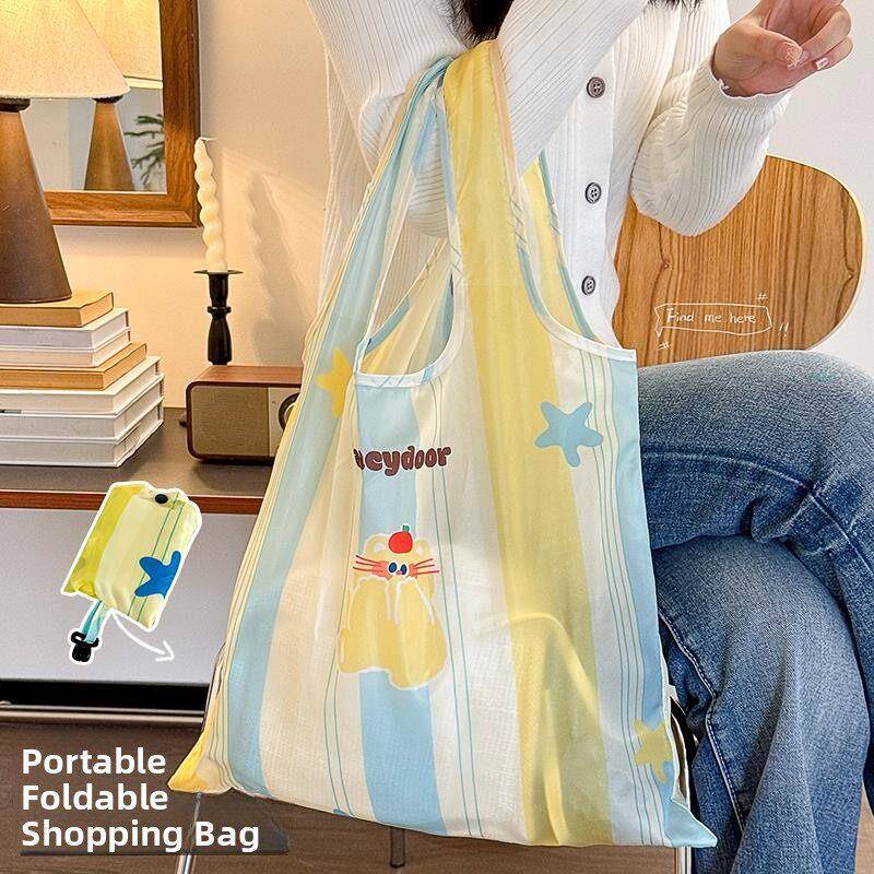 Shopping Bag with Large Capacity, Foldable Grocery Shopping Storage Bag, Tote Bag, Eco-Friendly Bag, Waterproof Backpack, Supermarket