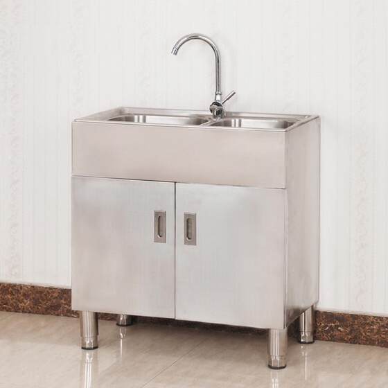 水槽橱柜全不锈钢单双槽柜带储物柜洗衣柜阳台洗面盆浴室柜洗菜池