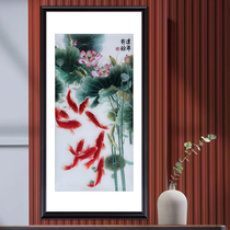 Ingenious Suzhou embroidery The Year of Lotus is More Home Decoration Hanging Painting Craft Gifts Embroidered Silk